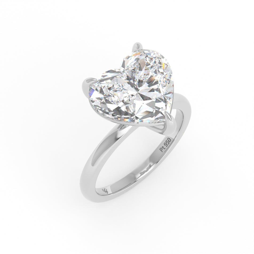 Noémie Solitaire Heart Cut With Diamond Engagement Ring