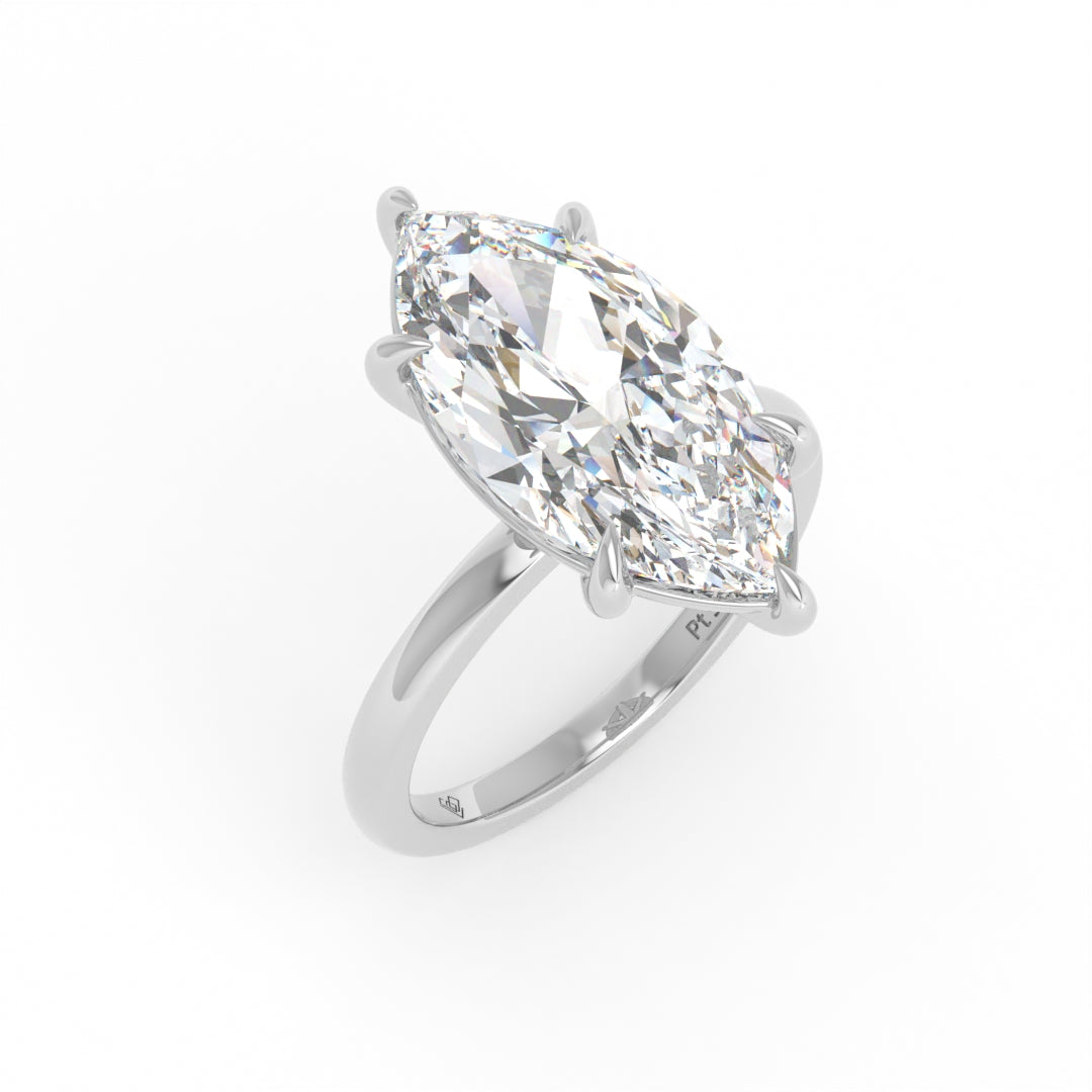 Noémie Solitaire Marquise Cut With Diamond Ring
