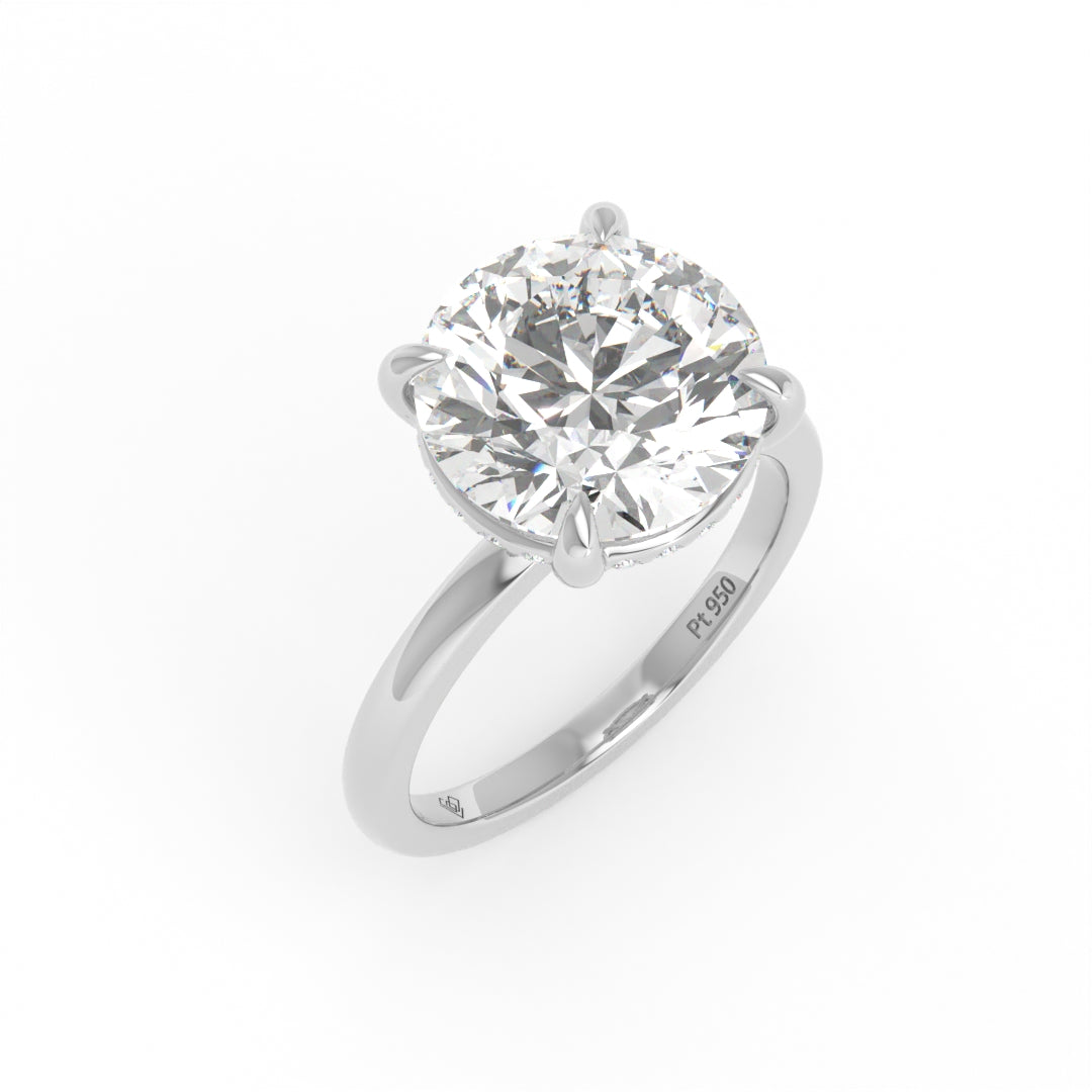 Léa Round Cut Diamond With Hidden Halo Engagement Ring
