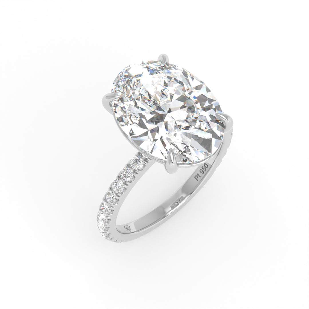 Abigail Oval With Diamond Band Engagement Ring