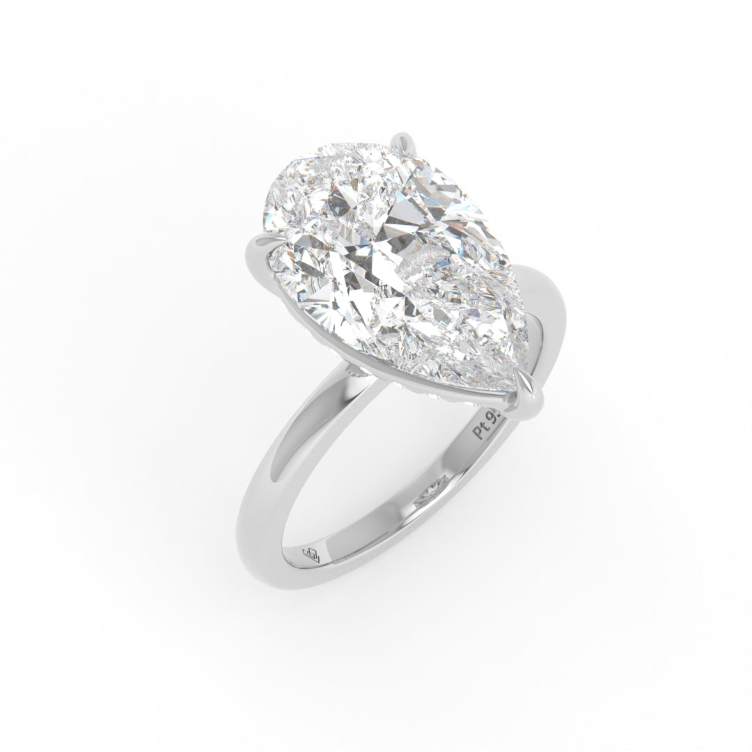 Léa Pear Cut Diamond With Hidden Halo Engagement Ring