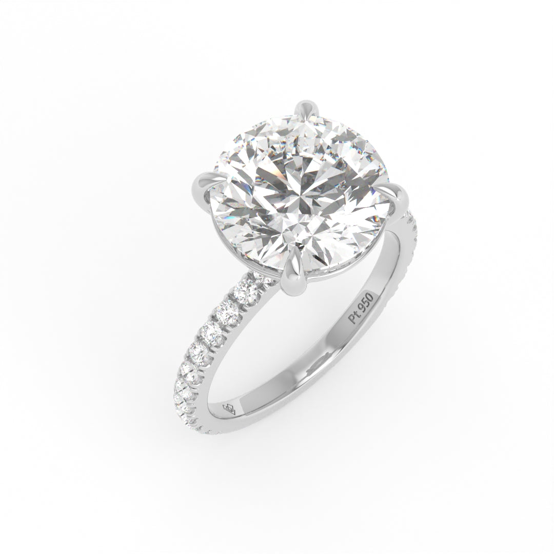Abigail Round With Diamond Band Engagement Ring