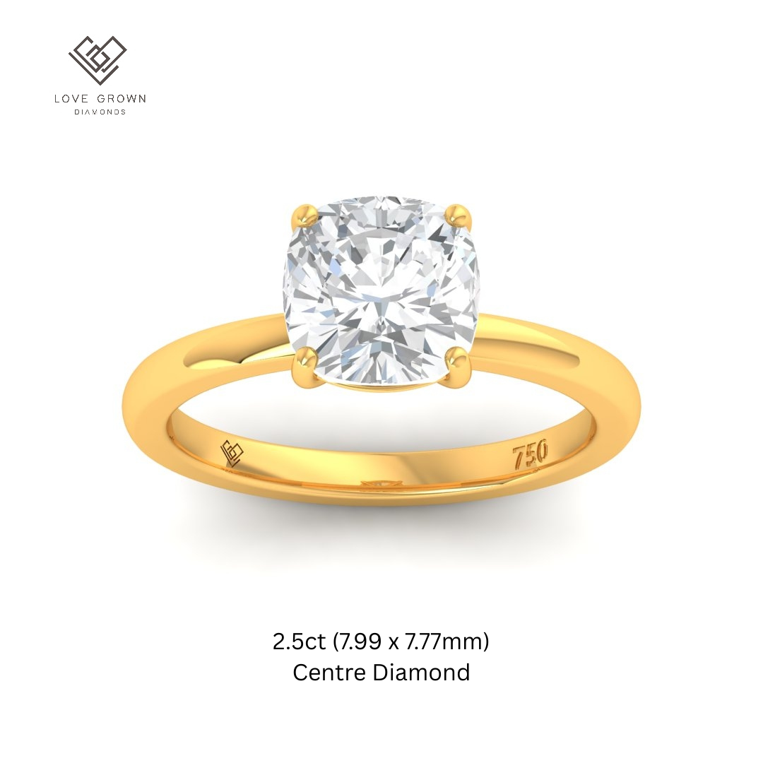 Noémie Solitaire Cushion Cut With Diamond Engagement Ring