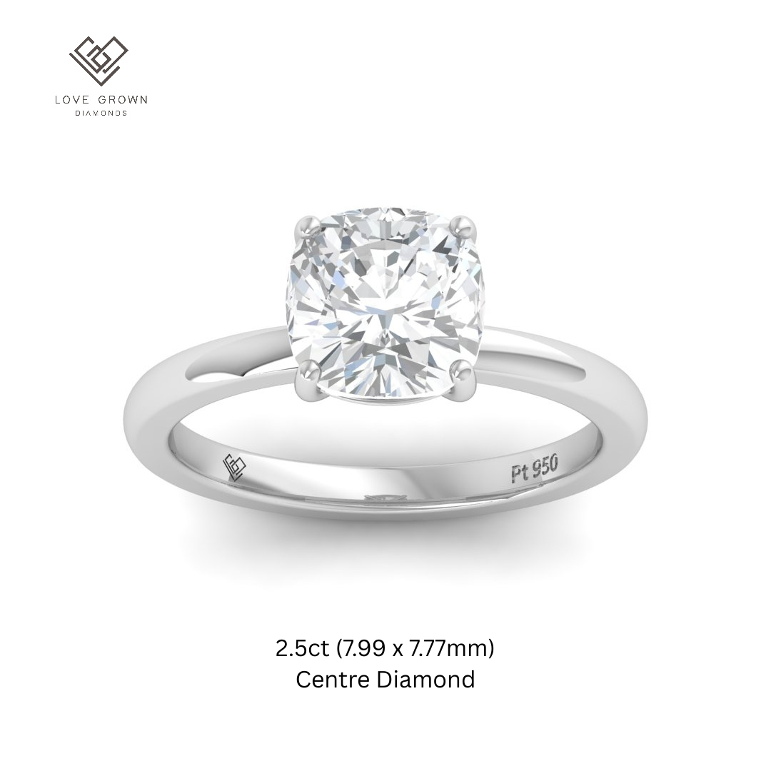 Noémie Solitaire Cushion Cut With Diamond Engagement Ring