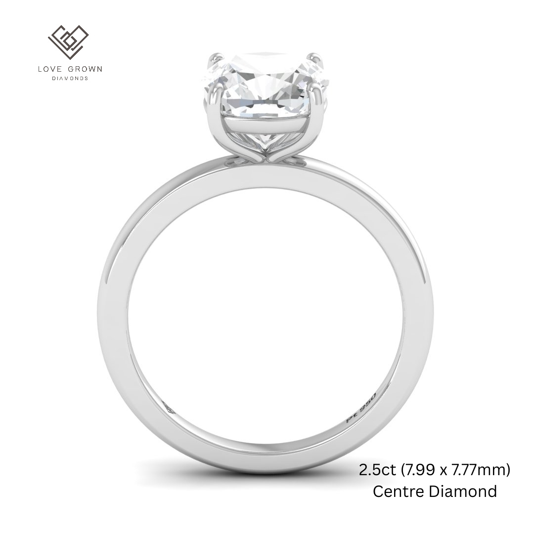 Noémie Solitaire Cushion Cut With Diamond Engagement Ring