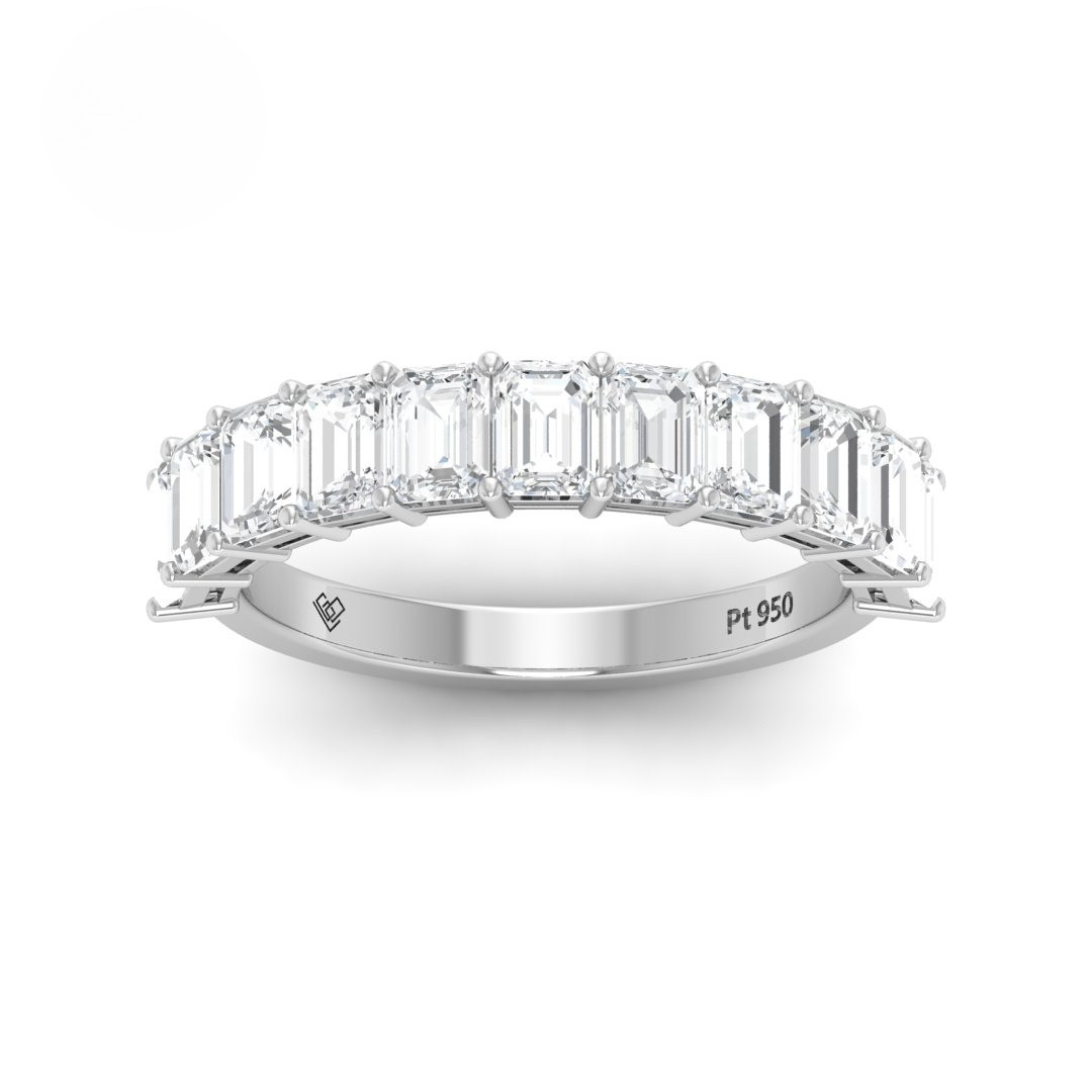 Helene Emerald cut Diamond Wedding Band