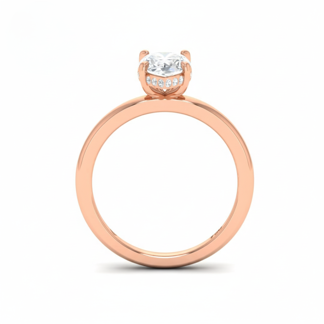 Léa Marquise Cut Diamond With Hidden Halo Engagement Ring