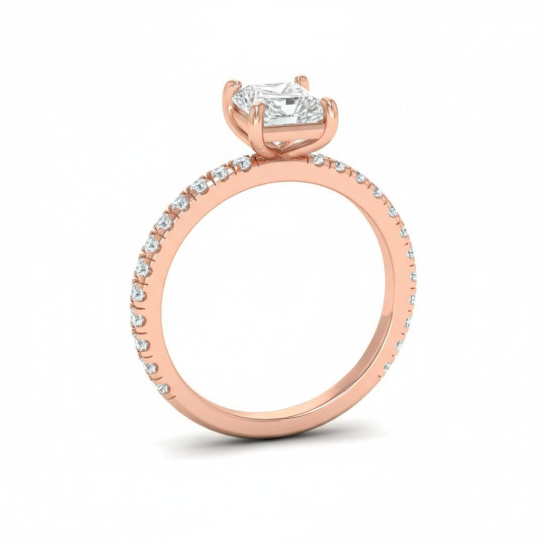 Abigail Radiant With Diamond Band Engagement Ring