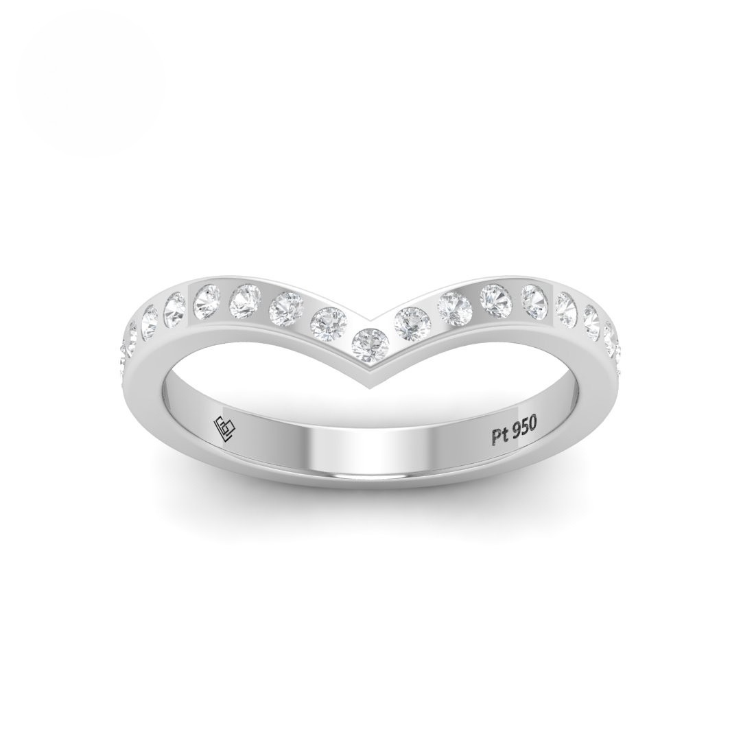 Béatrice Round Cut Diamond Wedding Band