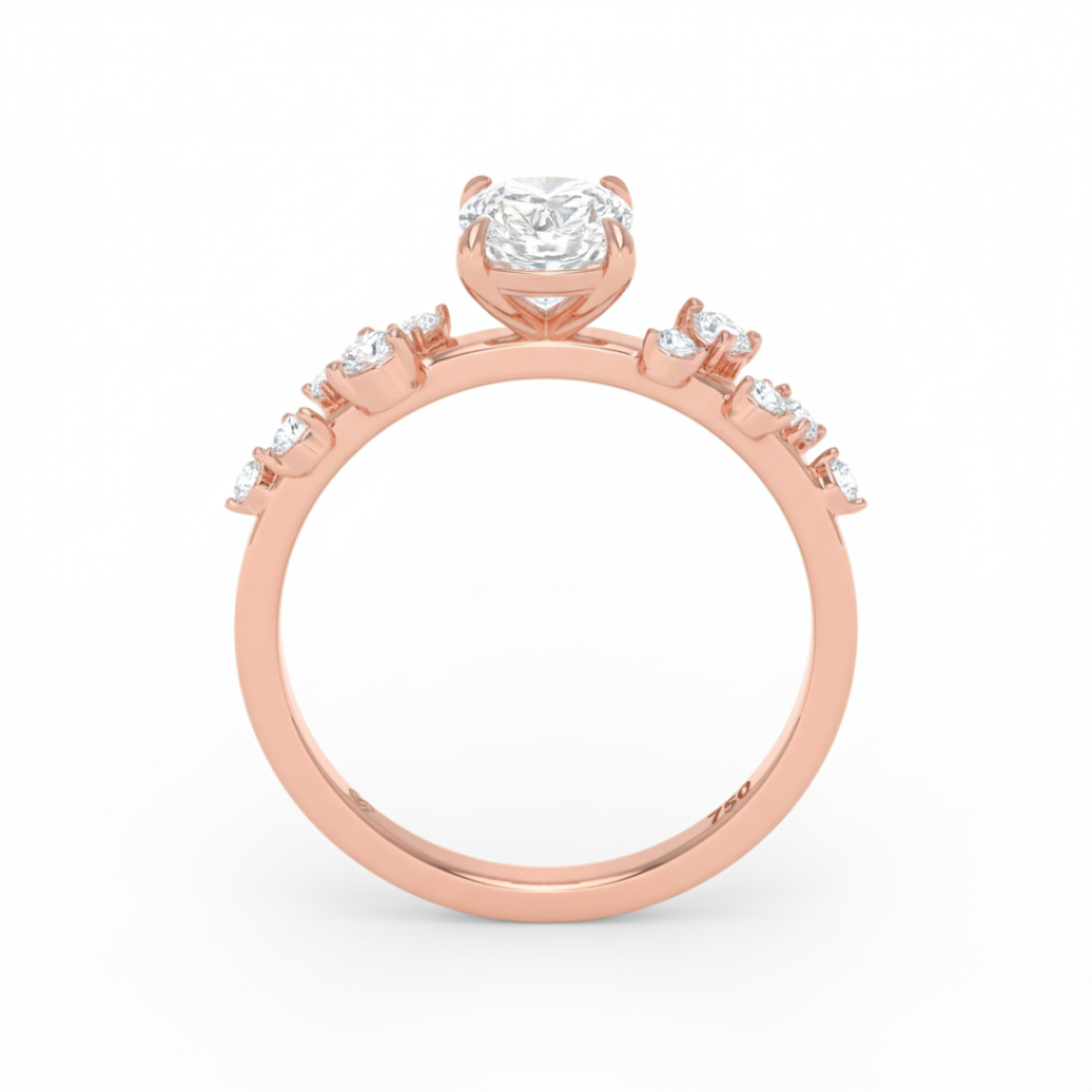 Layla Cushion Diamond Engagement Ring With Diamond Accent Band