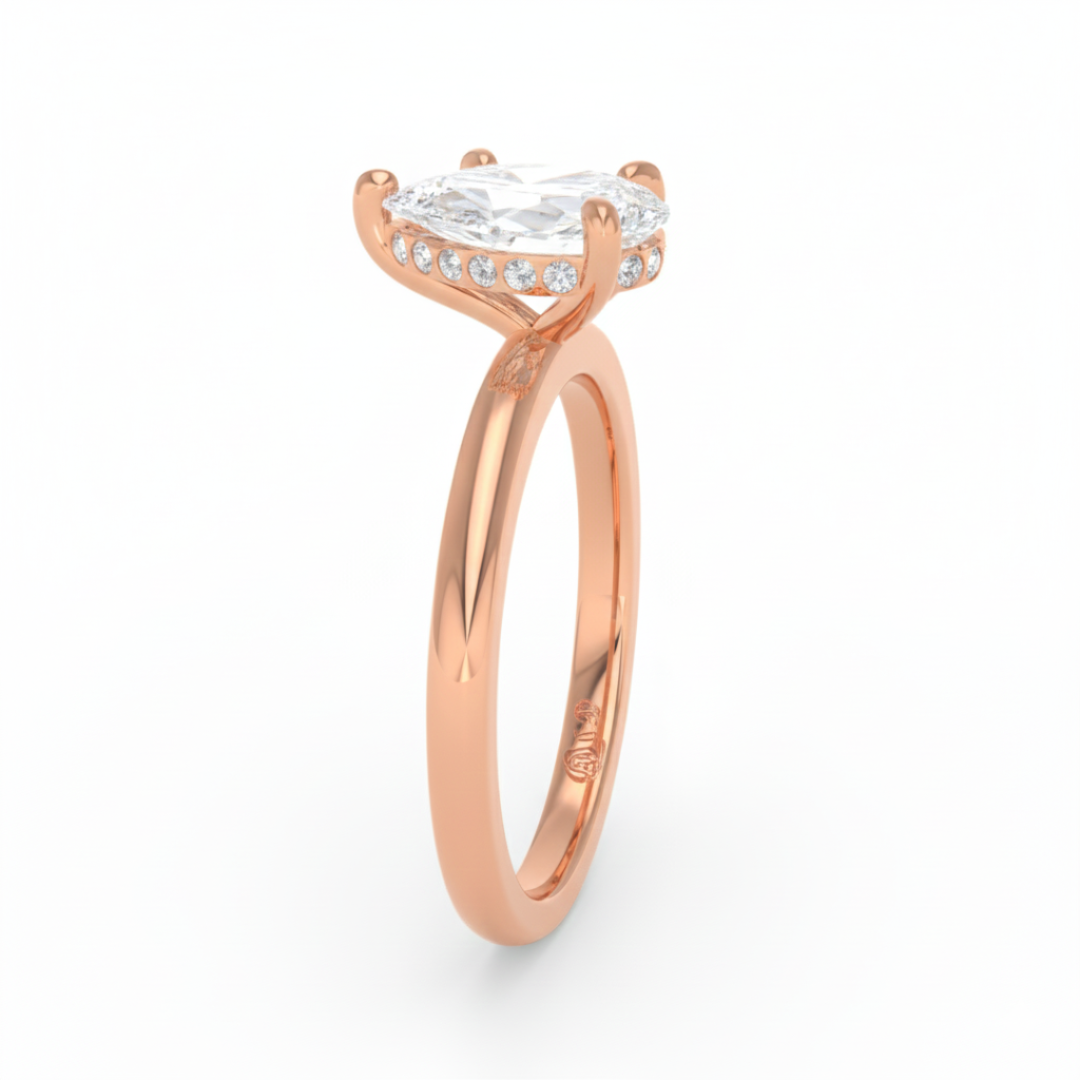 Léa Pear Cut Diamond With Hidden Halo Engagement Ring