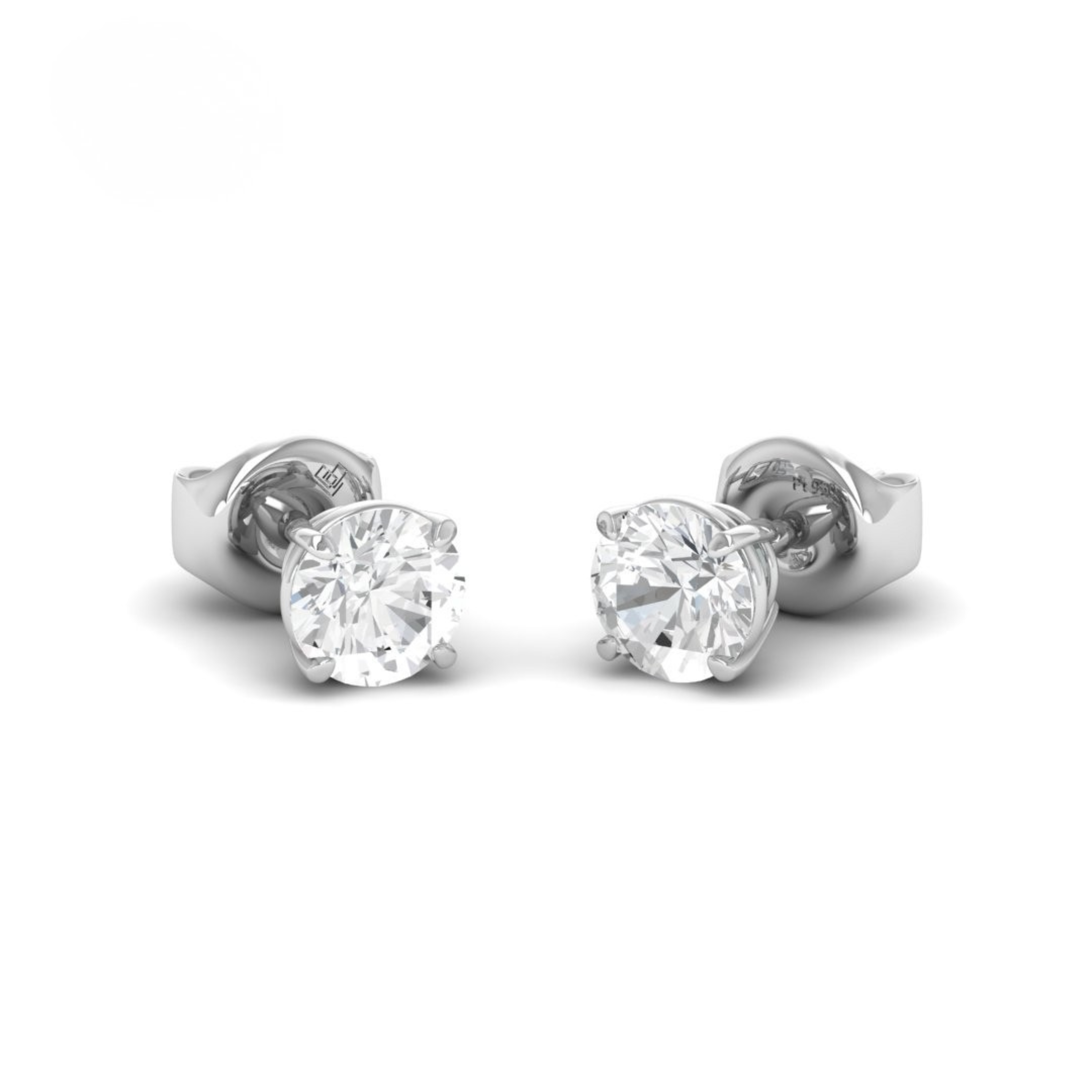 Léonie 3.00ct diamond stud earrings with D/E color and VVS clarity in a sleek setting