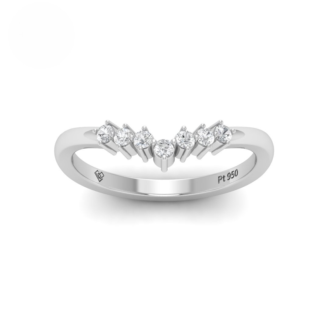 Clara Round Cut V Diamond Wedding Band