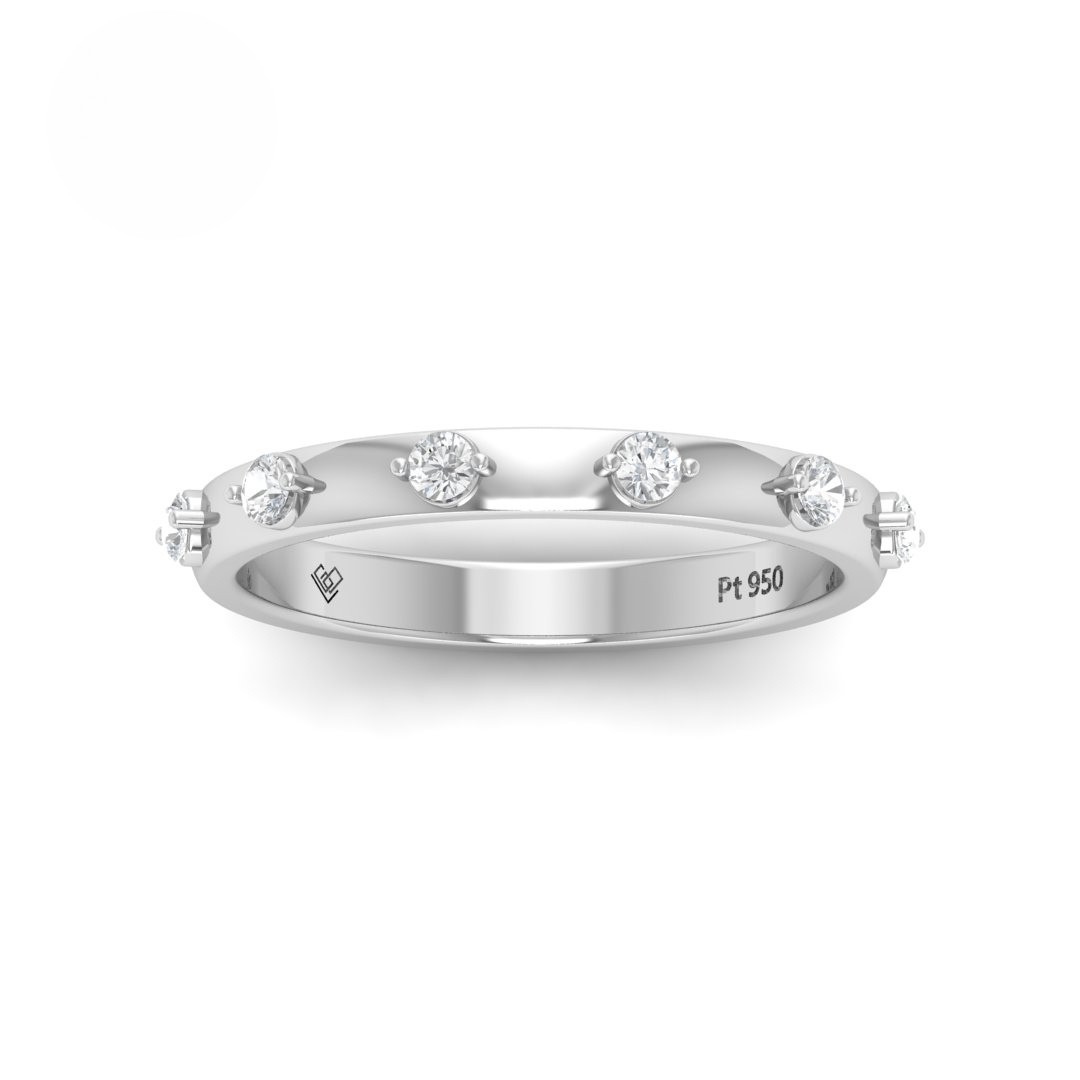 Piper Round Cut Diamond Wedding Band