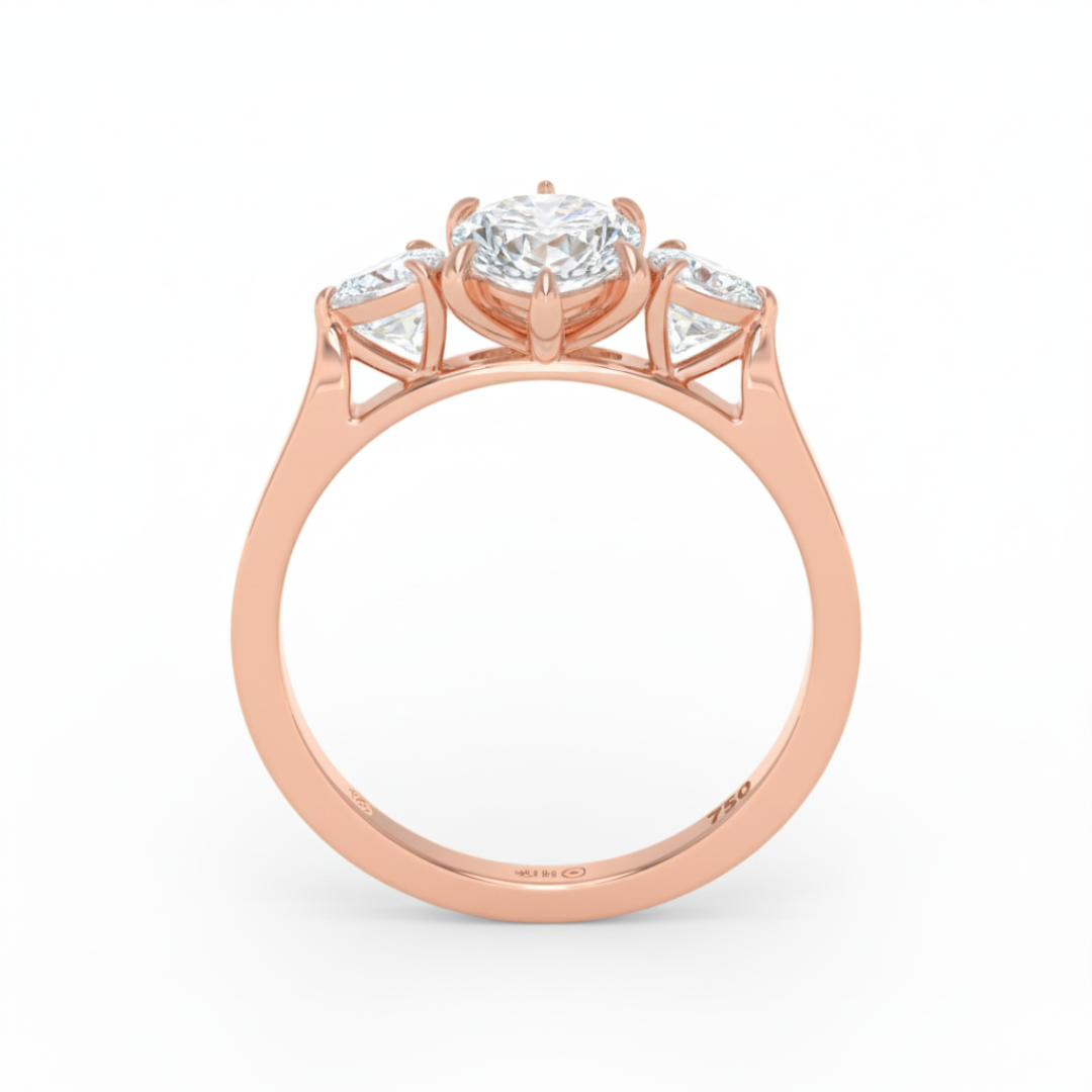 Sofia Marquise Cut Diamond Engagement Ring with Pear Cut Side Diamonds