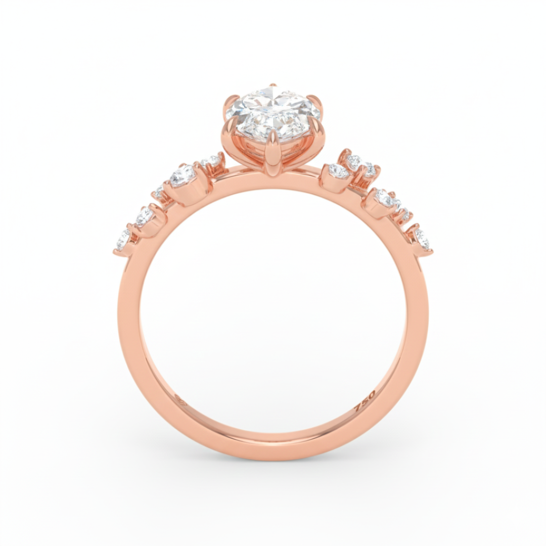 Layla Marquise Cut Diamond Engagement Ring With Accent Band