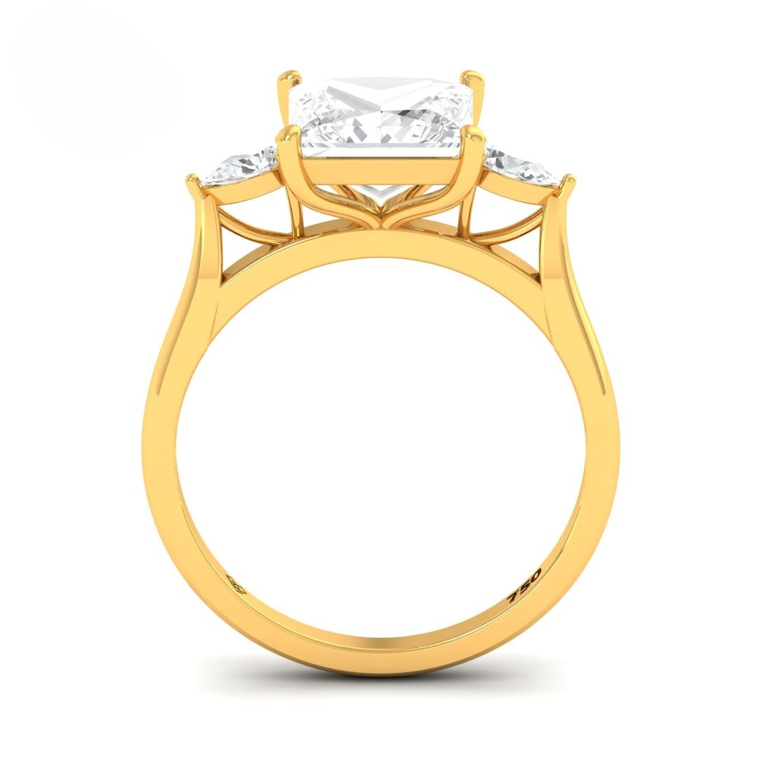 Sofia Princess Cut Diamond Engagement Ring With A Pear sides