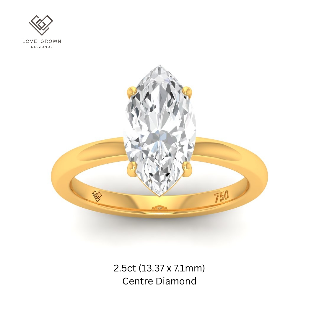 Noémie Solitaire Marquise Cut With Diamond Ring