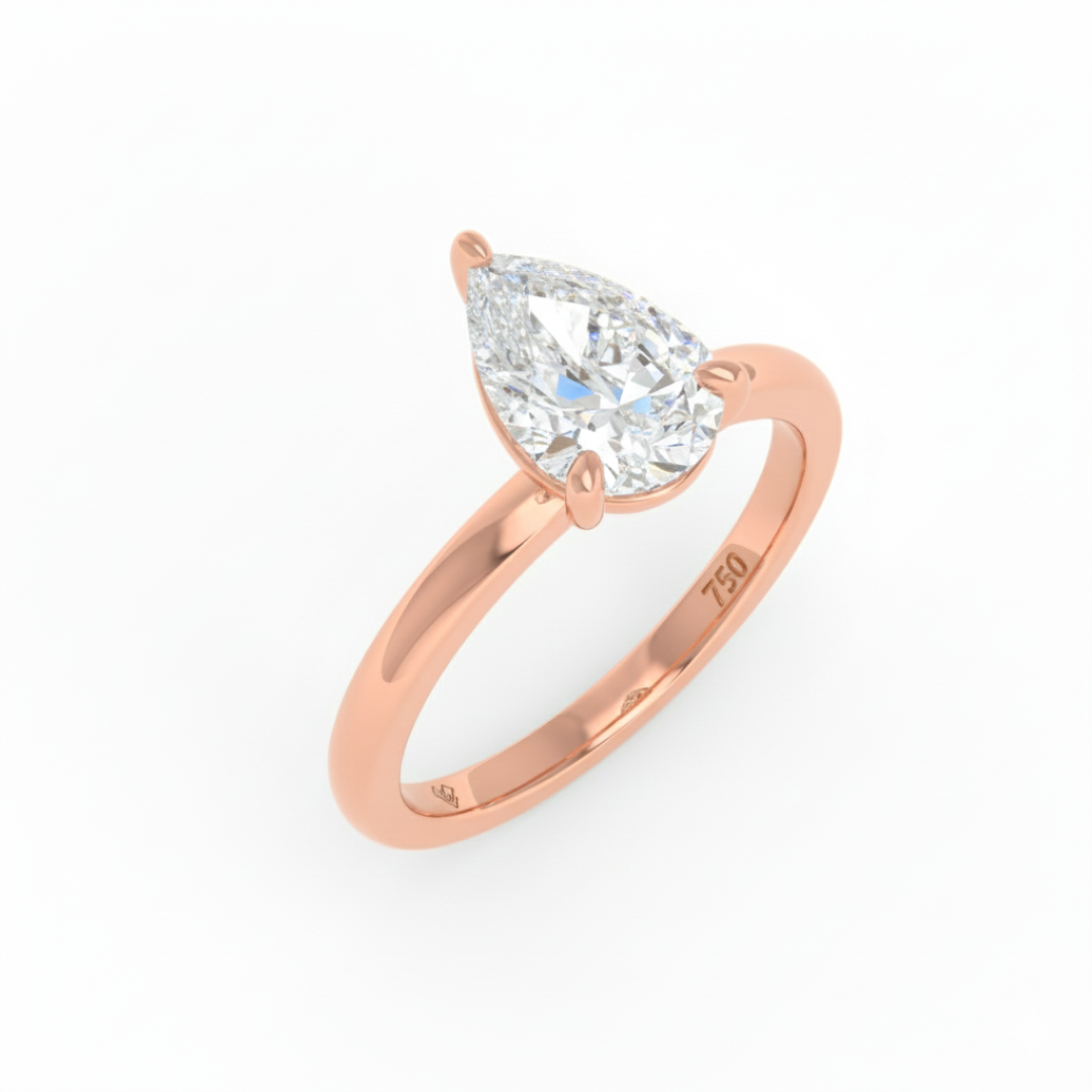 Noémie Solitaire Pear Cut With Diamond Engagement Ring
