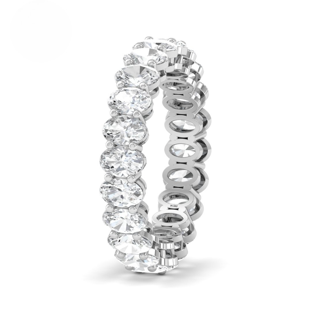 Vivian Oval cut wedding band 3.00 Ct