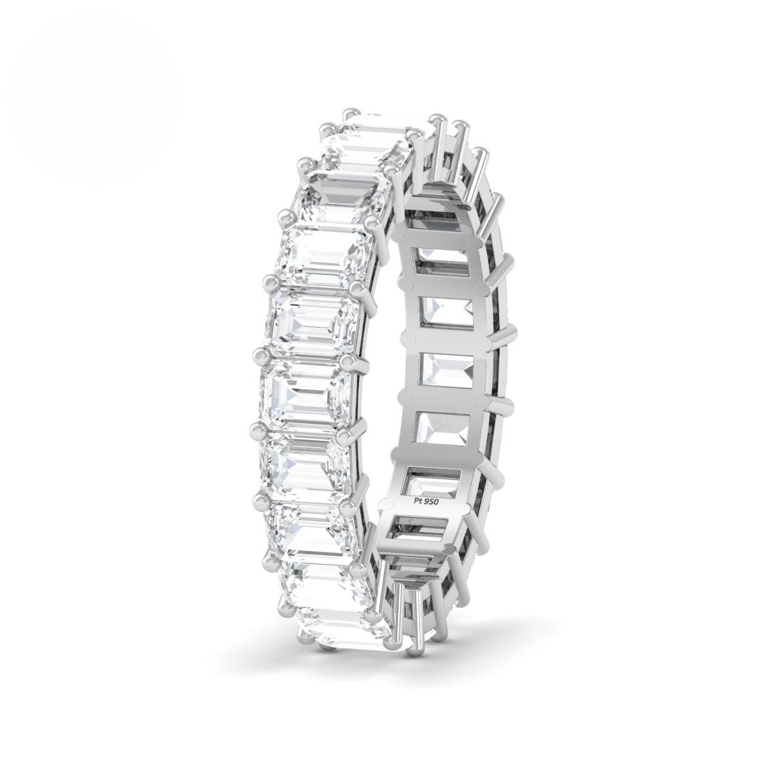 Emily Emerald cut wedding band 5.00 Ct