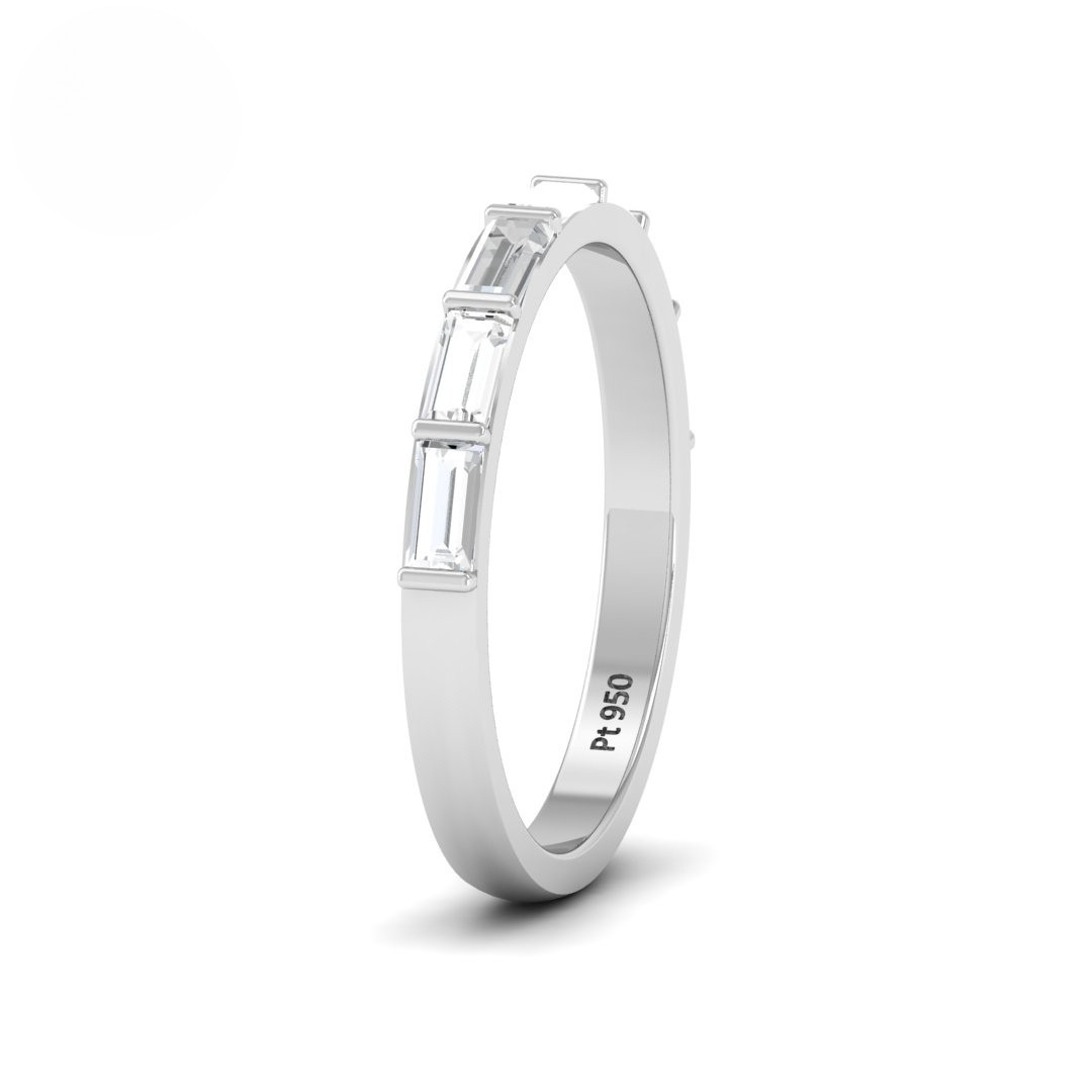 Alliance Édith en diamants taille baguette