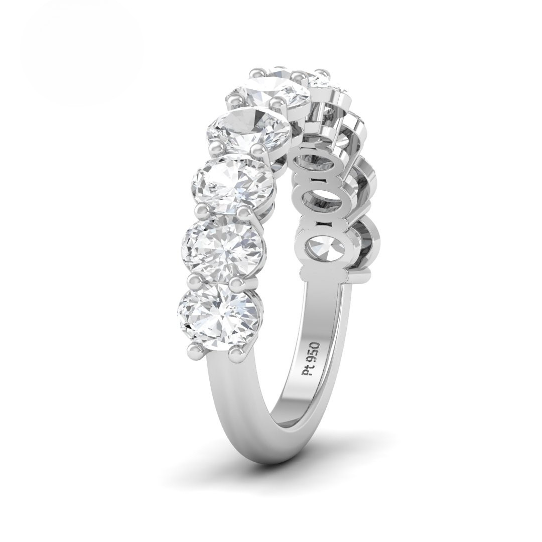 Edith Oval cut wedding band 2.50 Ct