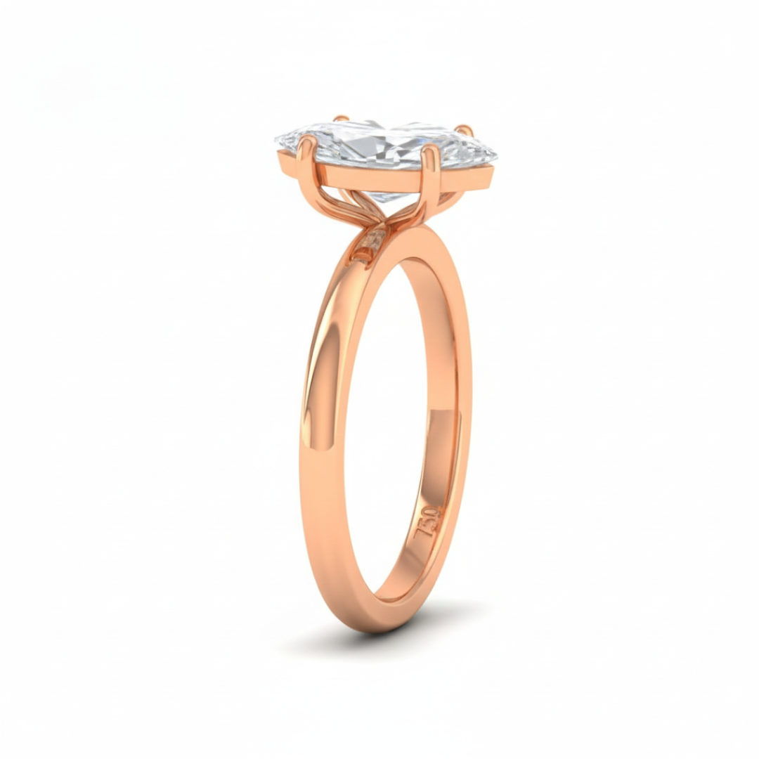 Noémie Solitaire Marquise Cut With Diamond Ring