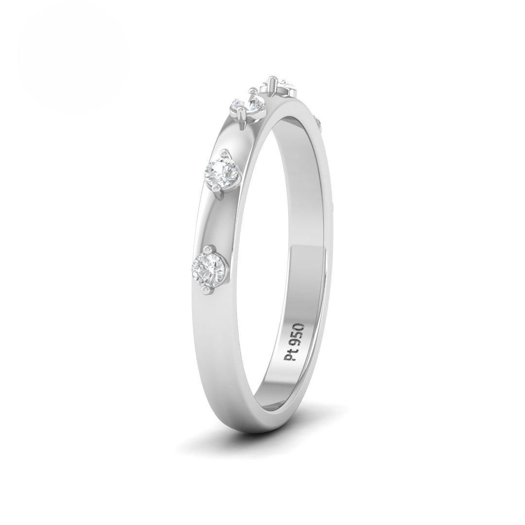 Piper Round Cut Diamond Wedding Band