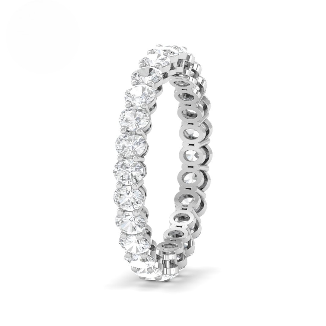 Willow Oval cut wedding band 2.00 Ct