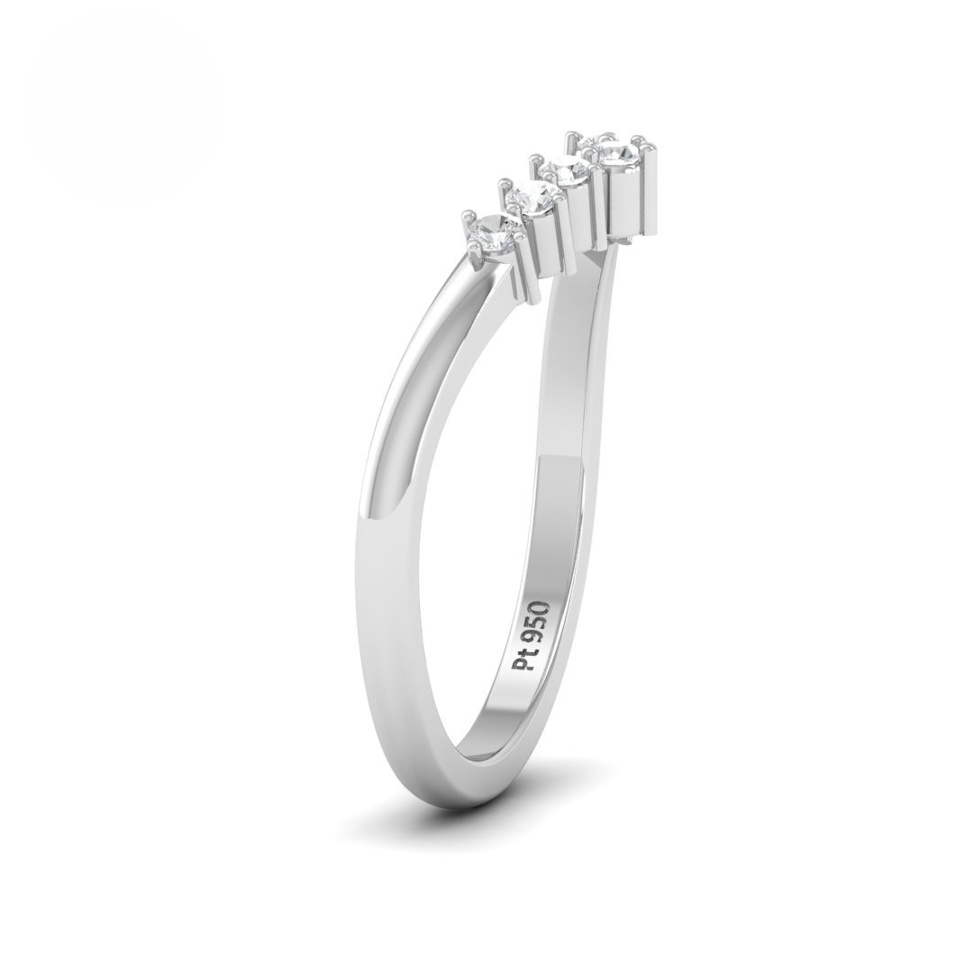 Clara Round Cut V Diamond Wedding Band