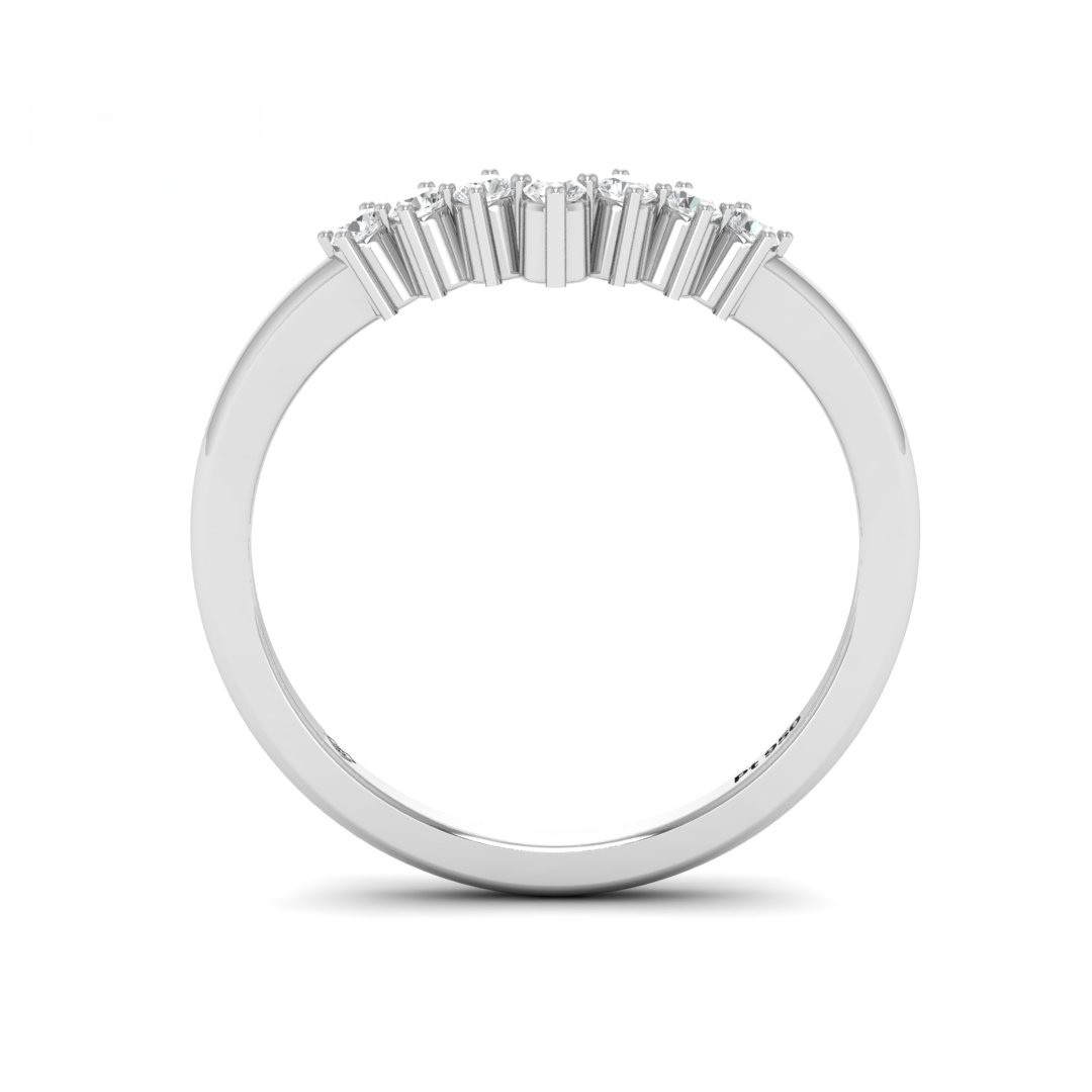 Clara Round Cut V Diamond Wedding Band