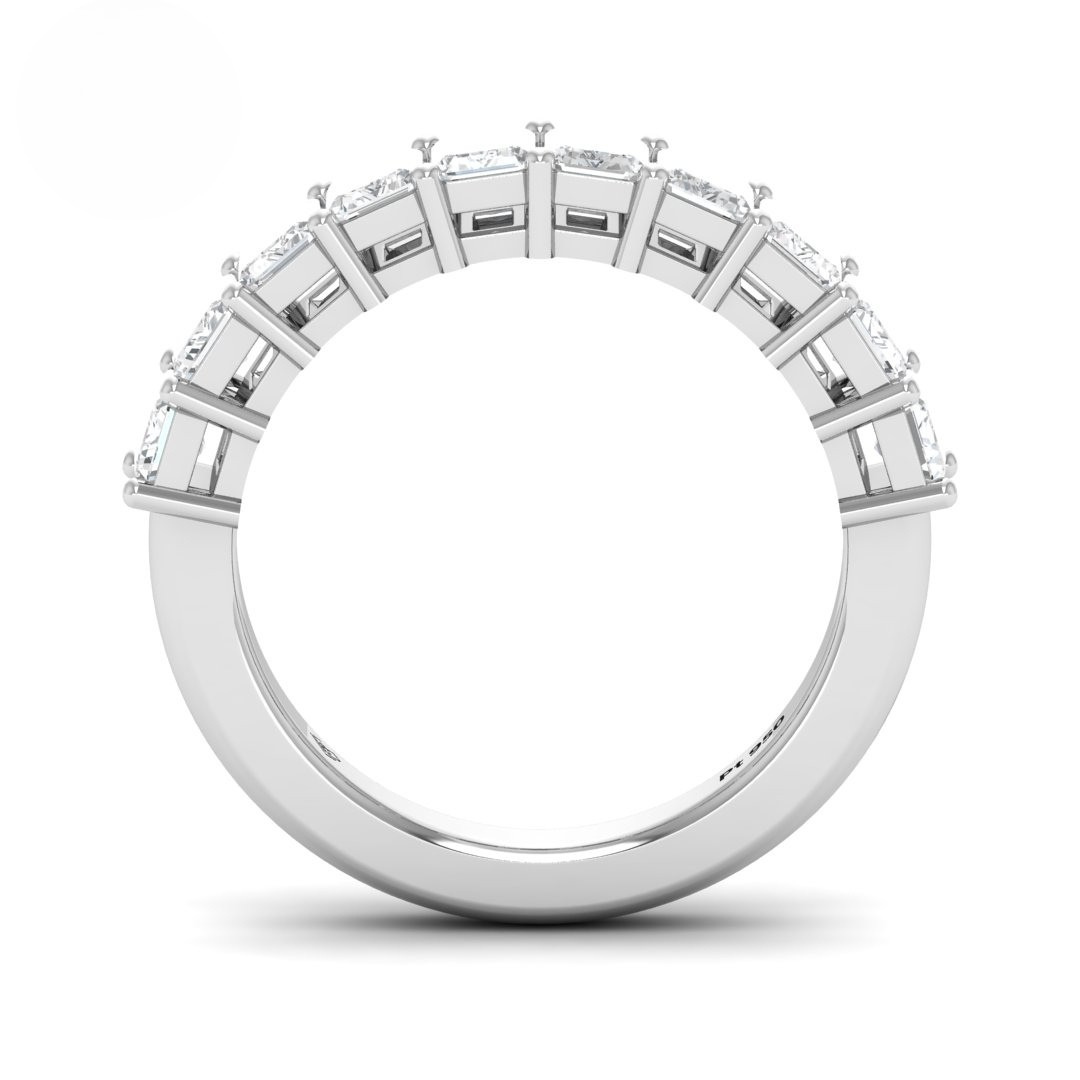 Anne Emerald cut Diamond Wedding Band
