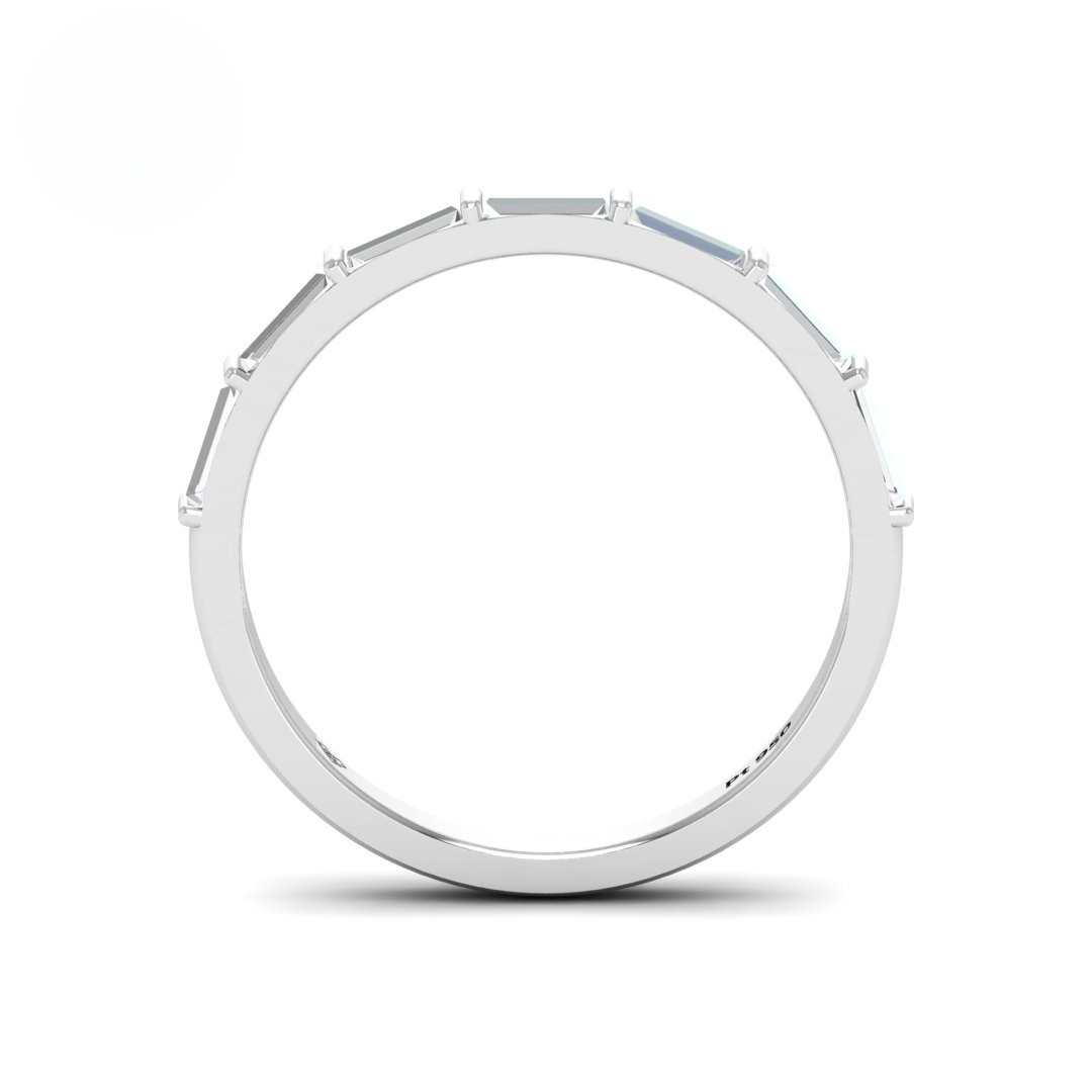 Alliance Édith en diamants taille baguette
