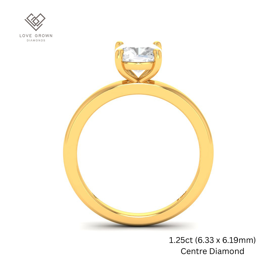 Noémie Solitaire Cushion Cut With Diamond Engagement Ring