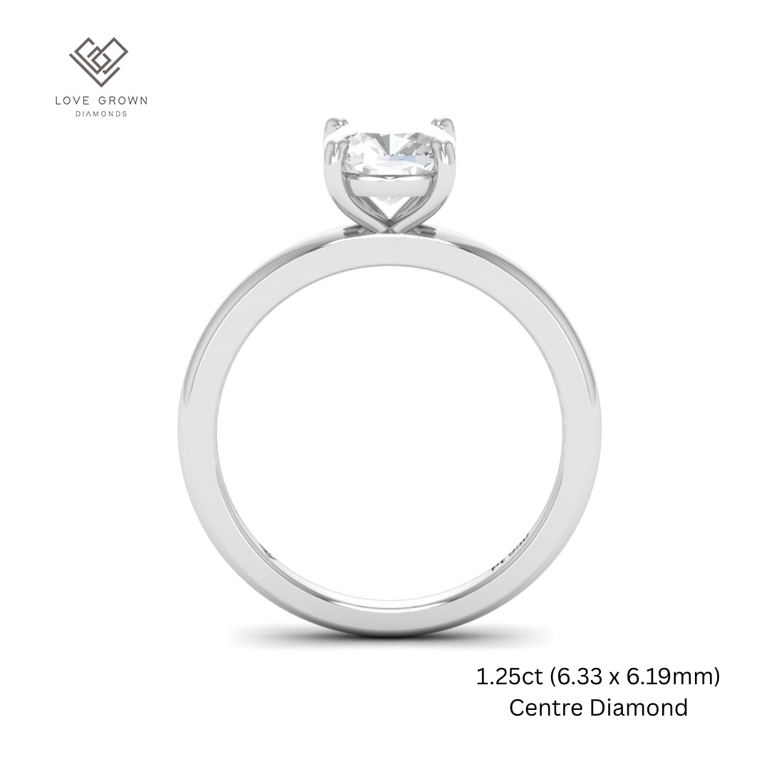 Noémie Solitaire Cushion Cut With Diamond Engagement Ring