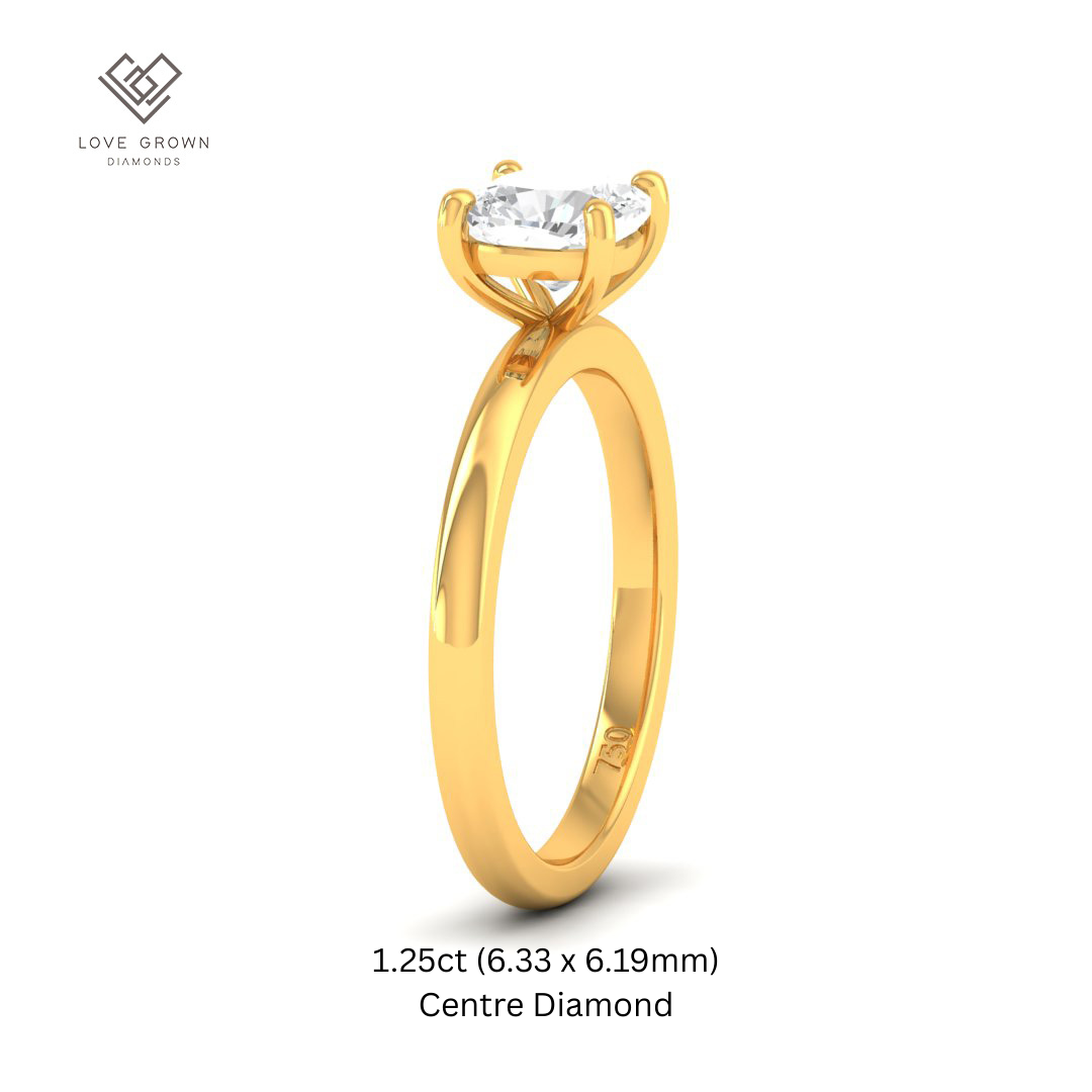 Noémie Solitaire Cushion Cut With Diamond Engagement Ring