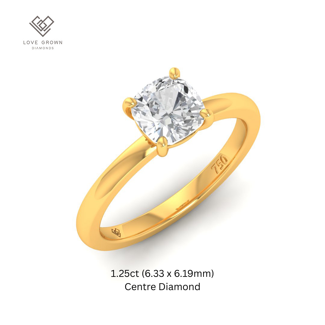 Noémie Solitaire Cushion Cut With Diamond Engagement Ring