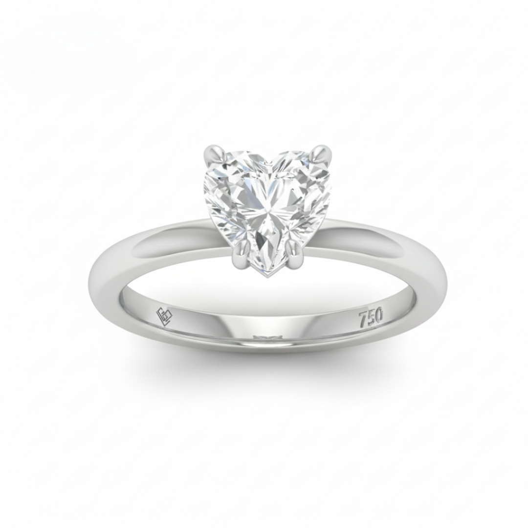 Noémie Solitaire Heart Cut With Diamond Engagement Ring