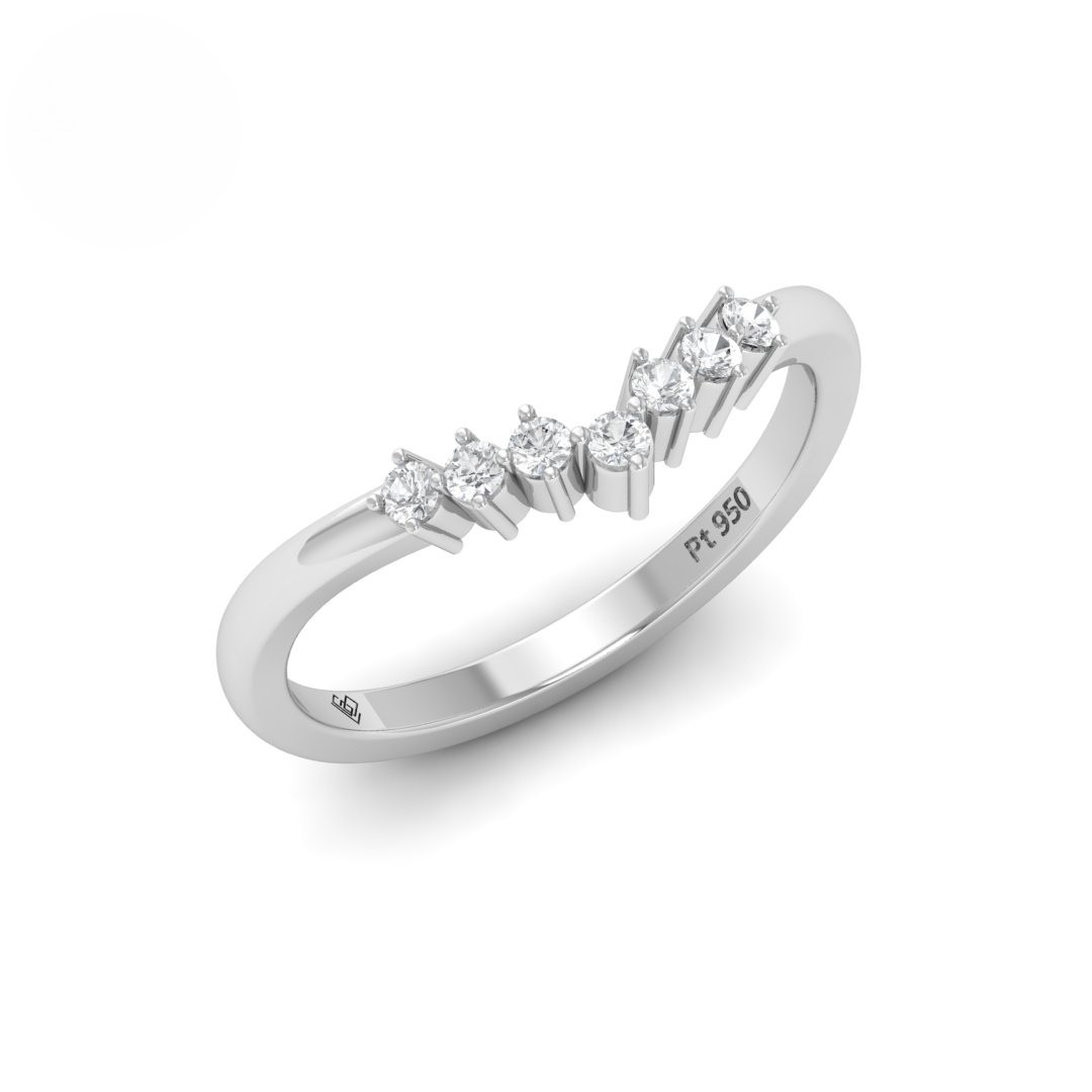 Clara Round Cut V Diamond Wedding Band