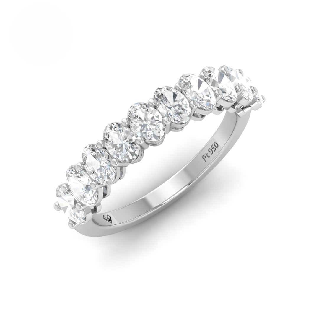 Estelle Oval cut wedding band 1.50 Ct