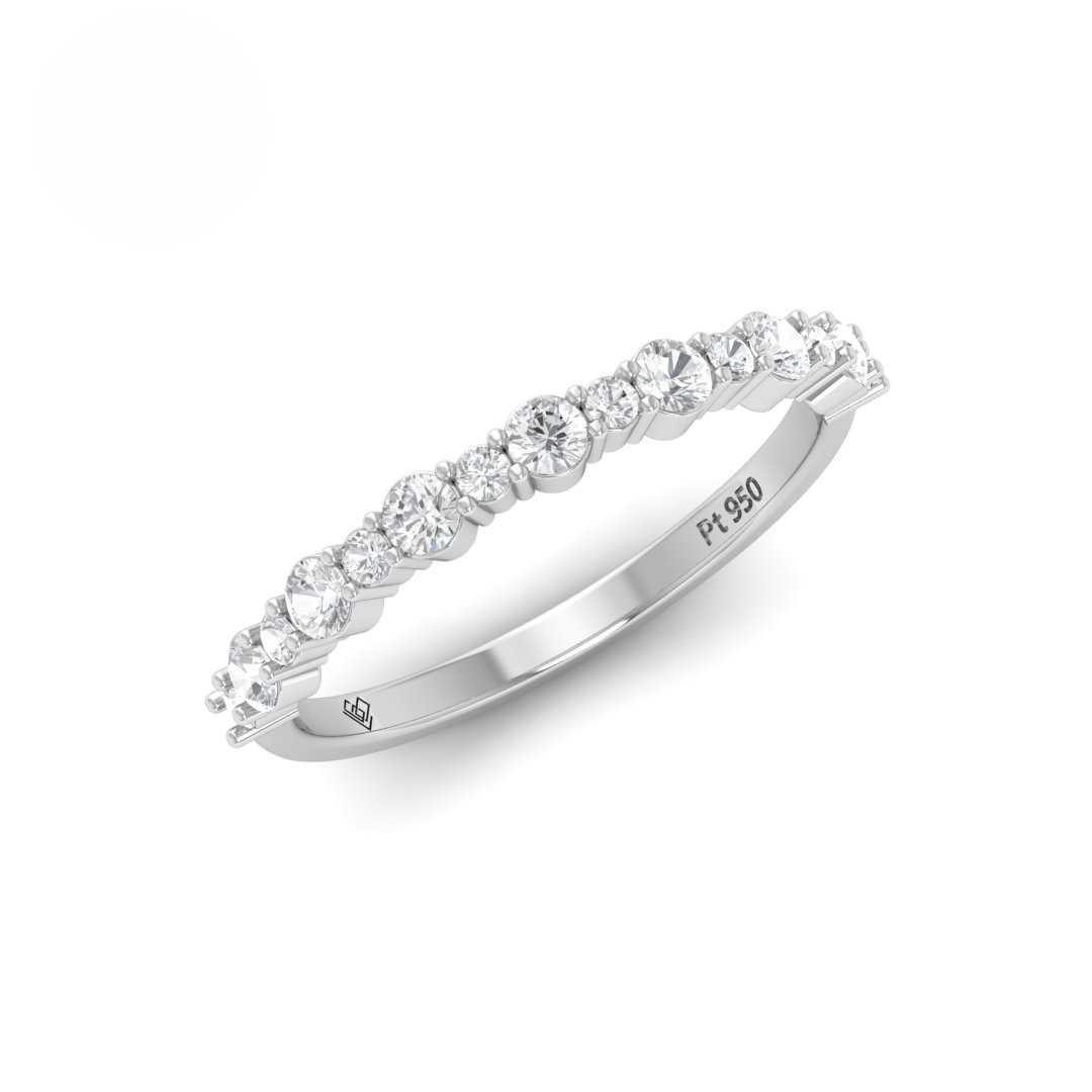 Ingrid Round Cut Diamond Wedding Band