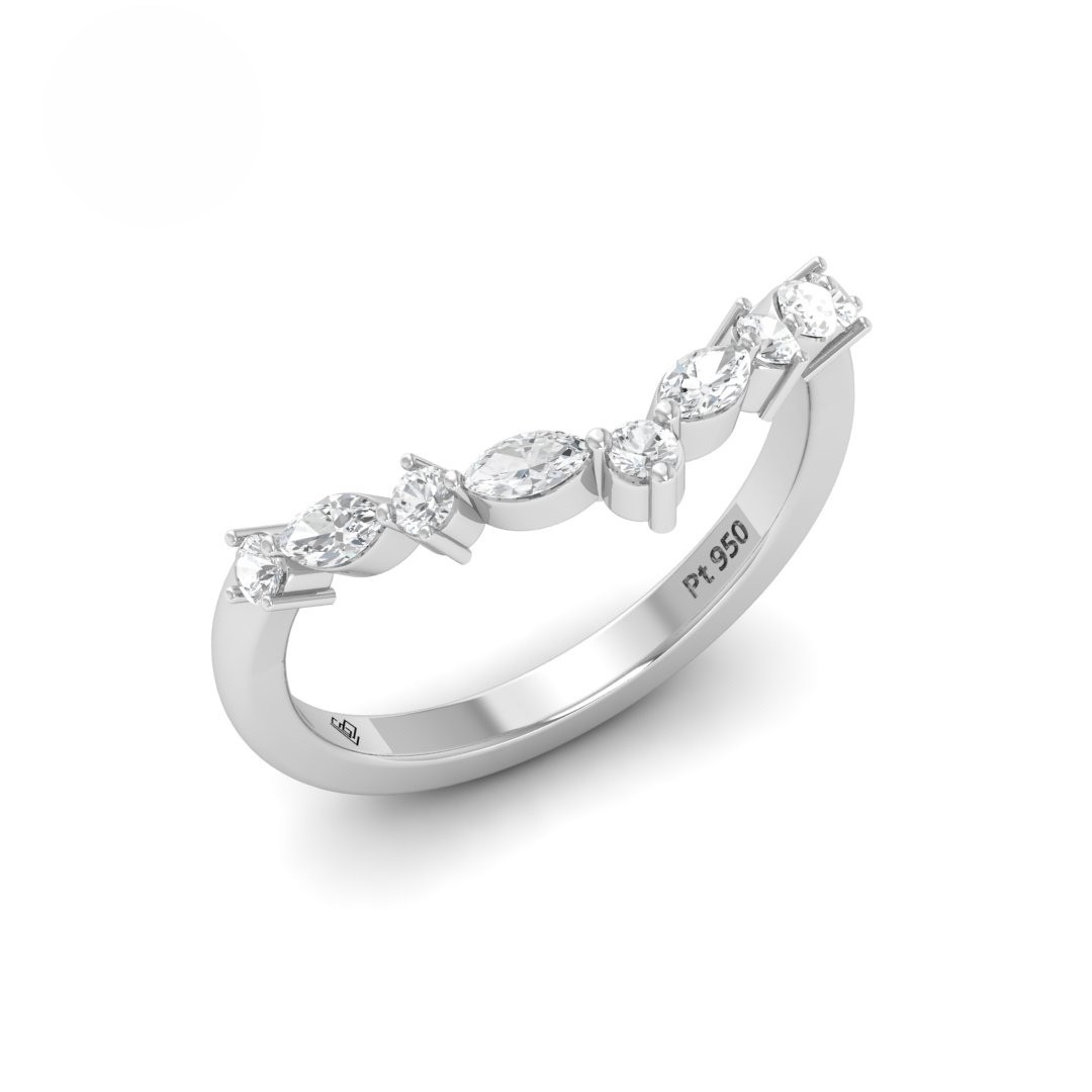 Jolene 2 stone Cut Diamond Wedding Band