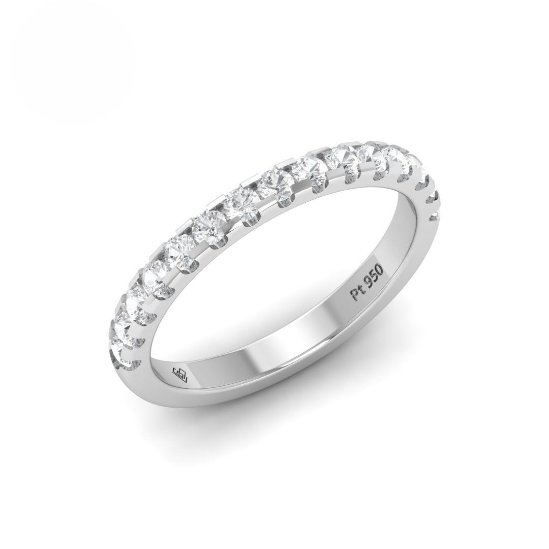 Clara Round Cut Diamond Wedding Band