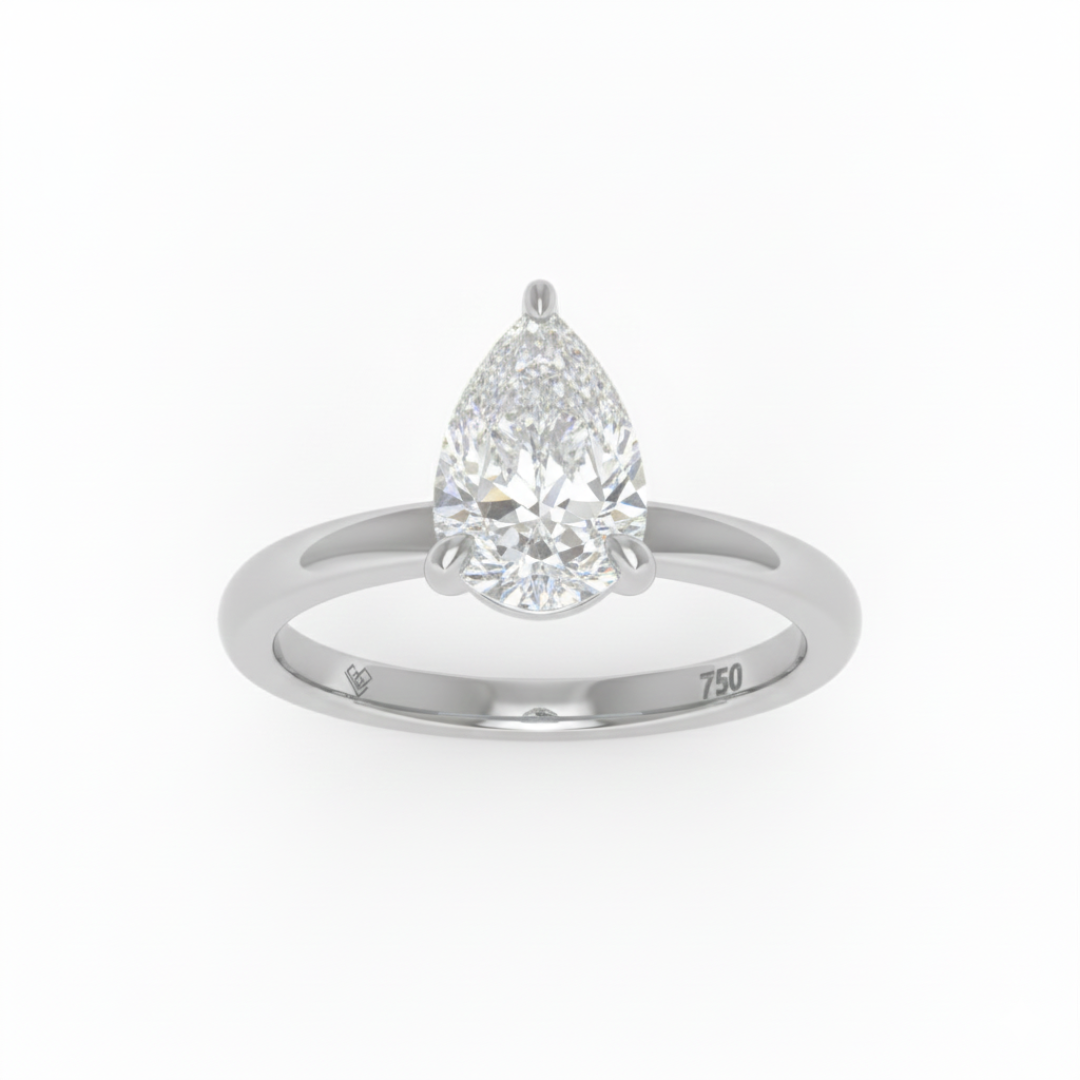 Noémie Solitaire Pear Cut With Diamond Engagement Ring