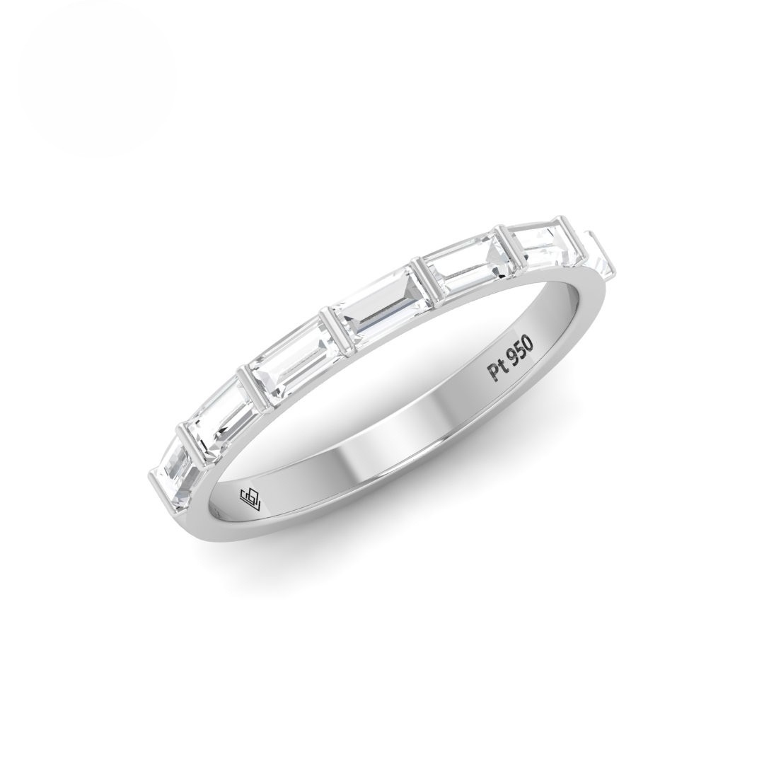 Alliance Édith en diamants taille baguette
