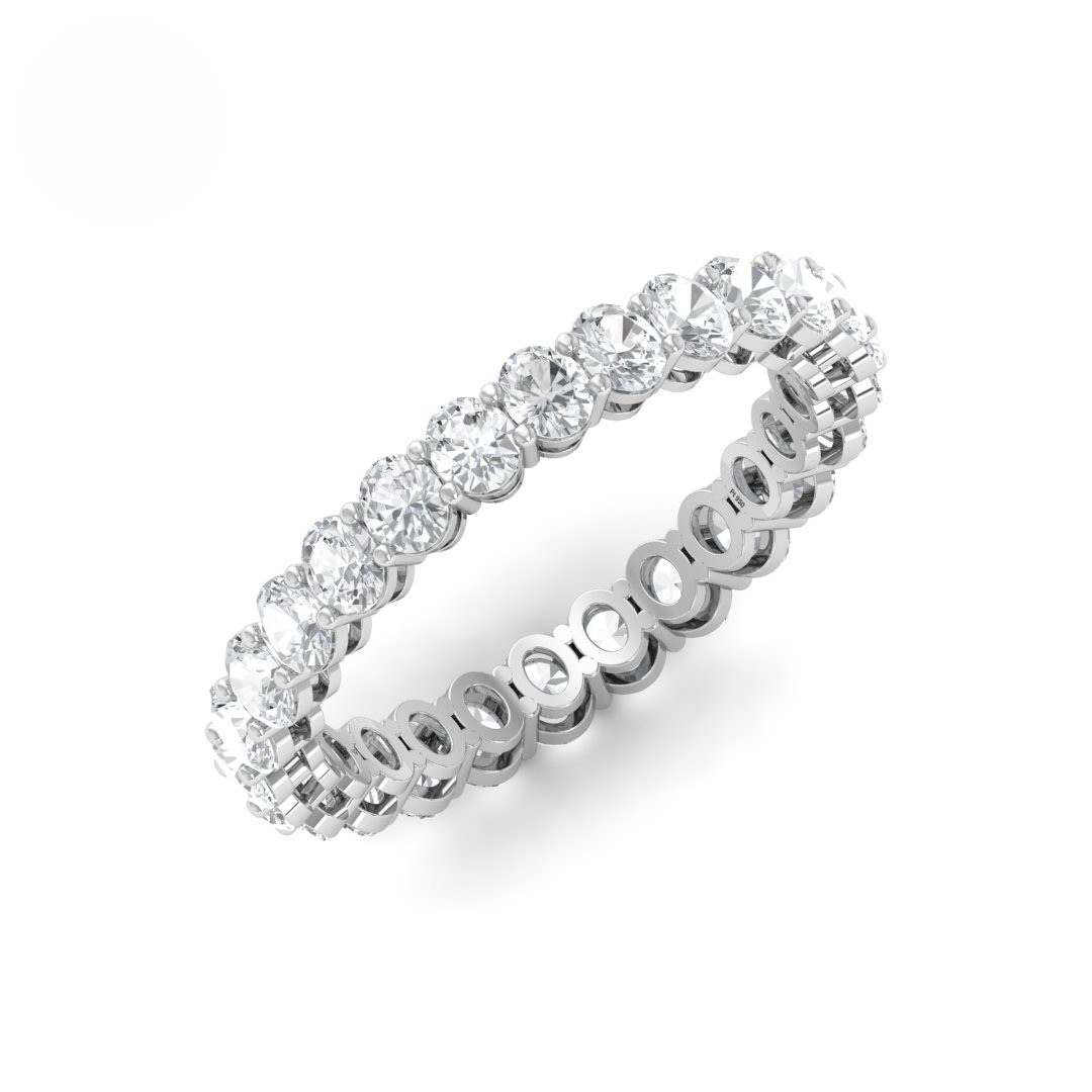 Willow Oval cut wedding band 2.00 Ct