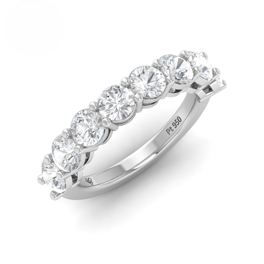 Eli Round cut wedding band 2.50 Ct