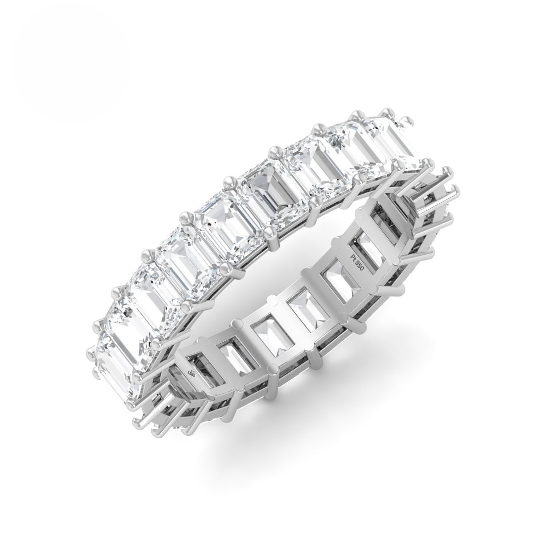 Emily Emerald cut wedding band 5.00 Ct