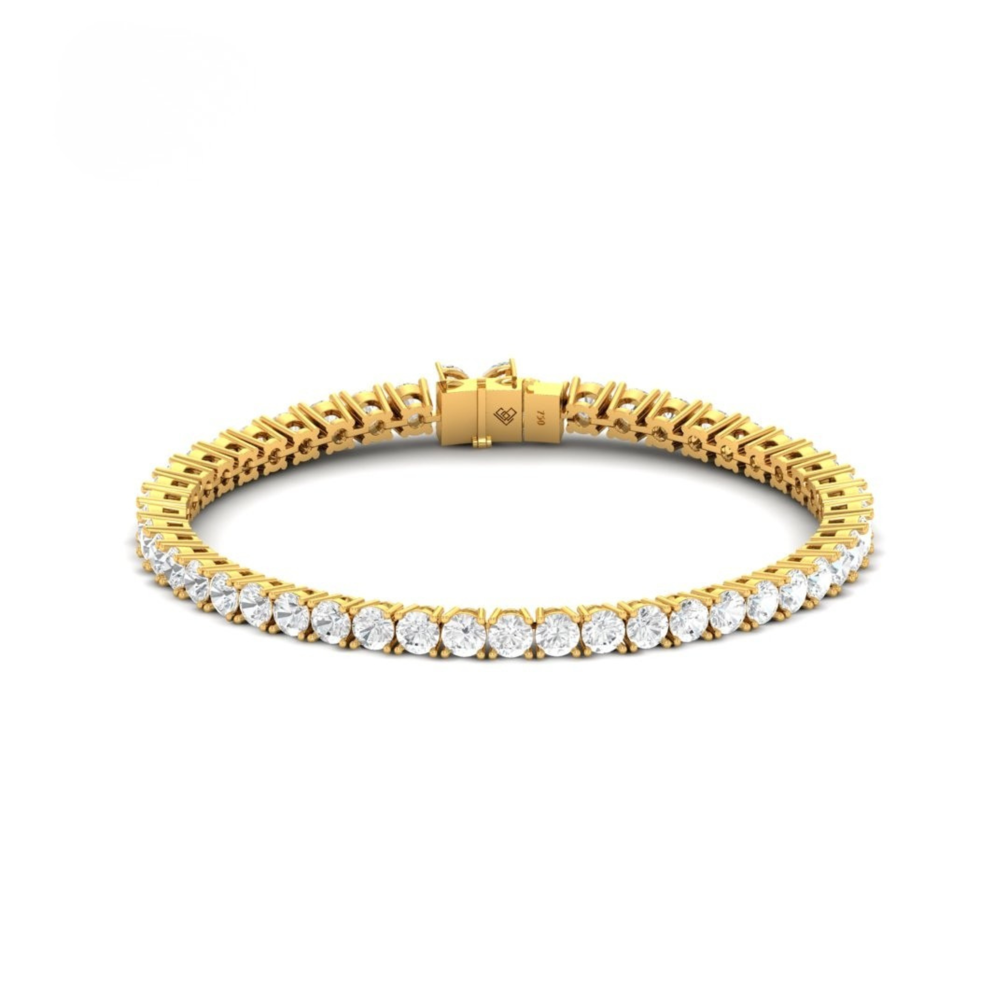 Zoé 9.00ct Diamond bracelet with D/E color VS clarity diamonds in gold setting